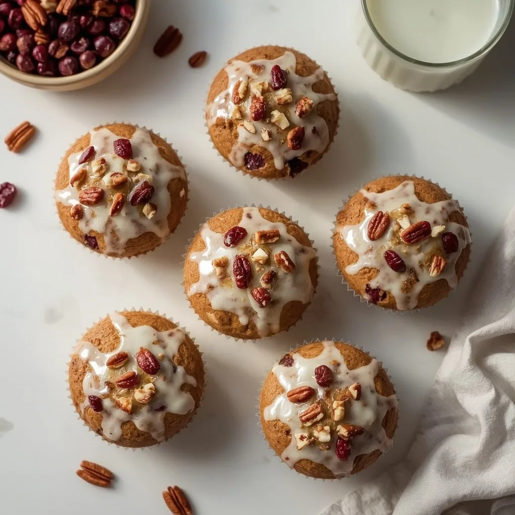 Glazed Cranberry Pecan Muffins