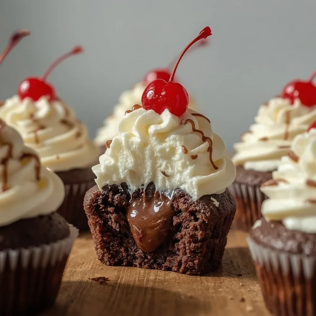 Hot Fudge Sundae Cupcakes