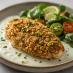 Pistachio Crusted Chicken with Honey Yogurt Sauce - recipe card
