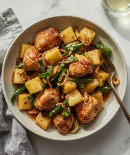 20 Minute Ginger Pineapple Chicken Stir Fry