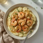 Creamy Garlic Shrimp over Mashed Potatoes
