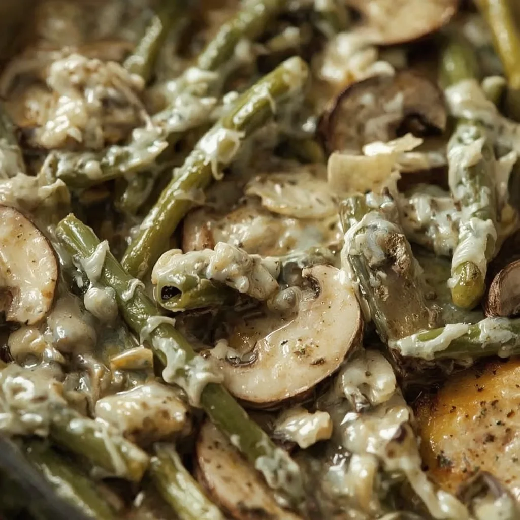 Green Beans And Mushroom Augratin