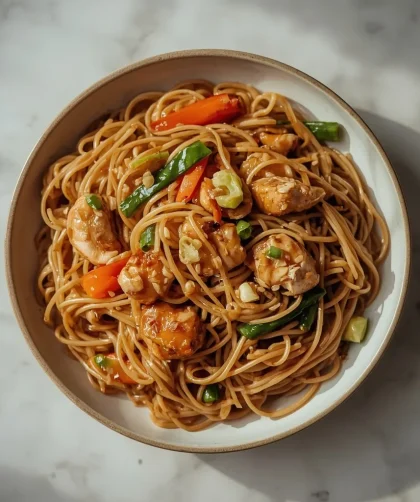 Honey Garlic Chicken Noodles