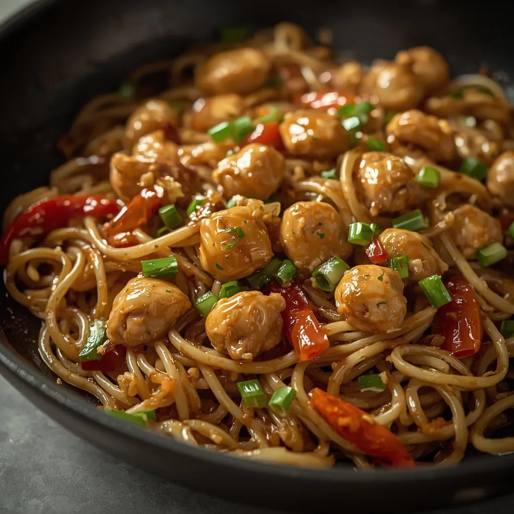 Honey Garlic Chicken Noodles